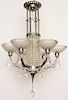 UNUSUAL FRENCH ART DECO CHANDELIER GLASS SHADES