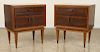 PAIR MID CENTURY MODERN ROSEWOOD TABLES 1960