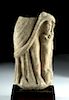 Roman Marble Draped Standing Goddess & Smaller Figure