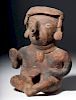 Nayarit Pottery Seated Male with Rattle