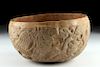 Extensively Carved Mayan Pottery  Bowl - Chochola Style