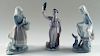 THREE LLADRO PORCELAIN FIGURES INCISED AND MARKED