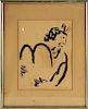 MARC CHAGALL VINTAGE PRINT OF SATYR SIGNED