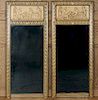 PAIR NEOCLASSICAL STYLE FAUX IVORY MIRRORS