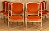 SET EIGHT LOUIS XVI DINING CHAIRS UPHOLSTERED