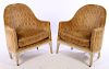PAIR 19TH CENTURY FRENCH LOUIS XVI BERGERE CHAIRS
