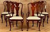 6 BAKER QUEEN ANNE STYLE MAHOGANY DINING CHAIRS
