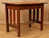 STICKLEY BROS. OAK LIBRARY TABLE MARKED
