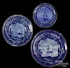 Three Historical blue Staffordshire Cadmus plates