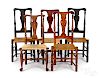 Five New England Queen Anne dining chairs