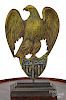 Carved and painted American eagle shield finial