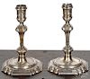 Pair of English silver candlesticks