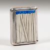 English Sterling Enameled Match Safe with Matchsticks