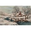 <i>Currier & Ives</i> Winter Scene Lithographs, Lot of Four 