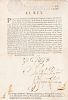 Felipe V. Mandamiento Donde no se Prohibe la Llegada de "Religiosos Indios" a España. Madrid, 1706. Signature.
