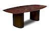 A Knoll Rouge Marble Top Dining Table Height 29 1/2 x length 97 1/2 x depth 50 inches.