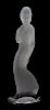 A Lalique Molded and Frosted Glass Standing Female Figure Height 15 inches.