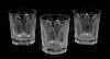 A Set of Ten Lalique Molded and Frosted Glass Whiskey Tumblers Height 4 inches.