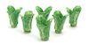 A Set of Six Dodie Thayer Lettuceware Toothpick Holders Height 2 3/4 inches.