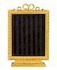 A French Gilt Bronze Pedestal Base Picture Frame Height 13 1/4 x width 8 3/4 inches.
