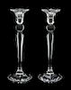 A Pair of Villeroy & Boch Crystal Candlesticks Height 11 inches.