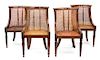 A Set of Eleven Regency Style Carved Mahogany and Caned Dining Chairs Height 34 inches.