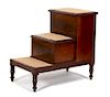 A Set of Regency Style Mahogany Bed Steps/Commode Height 27 x width 18 x depth 30 inches.