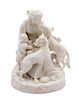 An English Parian Ware Figural Group Height 14 inches.
