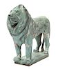 A Bronze Figure of a Standing Lion Height 25 1/2 x length 31 x width 11 inches.