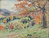 WILSON, James Perry. Oil on Panel. Autumnal Scene.