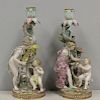 Pair of Antique Meissen Candle Sticks As / Is.