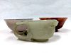 Celadon Jade Carved 'Chilong' Libation Cup and