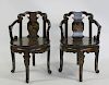 Pair of Japanned Lacquer Chairs.