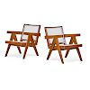 PIERRE JEANNERET Pair of V-leg lounge chairs