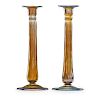 TIFFANY STUDIOS Pair of tall Favrile candlesticks