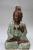 Chinese Longquan Glazed Guanyin Figure