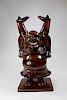 Carved Chinese Rosewood Laughing Buddha