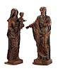A Pair of French Carved Walnut Figures Height 67 inches.