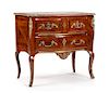 A Regence Style Gilt Bronze Mounted Commode Height 34 1/2 x width 37 1/2 x depth 20 1/2 inches.