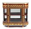 A Louis XVI Style Gilt Bronze Mounted Vitrine Height 44 x width 49 3/8 x depth 20 1/2 inches.
