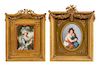 Two Continental Portrait Miniatures Larger overall: height 11 3/8 x width 8 7/8 inches.