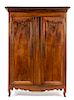 A Louis Philippe Burlwood Armoire Height 84 1/4 x width 62 x depth 23 1/2 inches.