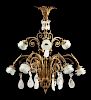 A French Neoclassical Style Gilt Bronze and Rock Crystal Nine-Light Chandelier Height 337 x diameter 30 inches.