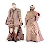 A Pair of Italian Polychromed Figures Height 32 inches.