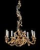 A Rococo Style Gilt Bronze Eight-Light Chandelier Height 37 x diameter 27 inches.