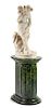An Italian Marble Figural Group Height of marble 34 inches; height of pedestal 29 inches.