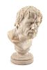 An Italian Carved Marble Bust Height 18 inches.