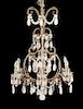 An Italian Beaded and Rock Crystal Mounted Chandelier Height 38 x diameter 30 inches.