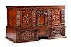 A Northern European Carved Cassone on Stand Height 35 x width 60 x depth 24 3/4 inches.