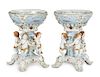 A Pair of German Porcelain Figural Compotes Height 20 x diameter 14 1/2 inches.